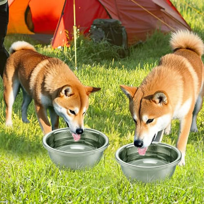 2 Pcs 0.7 Gallon Dog Bowls for Small Medium Dogs - Food Grade Stainless Steel Metal Water Bowl, Easy to Clean Food Bowls for Indoor Outdoor - size: 0.7 Gallons