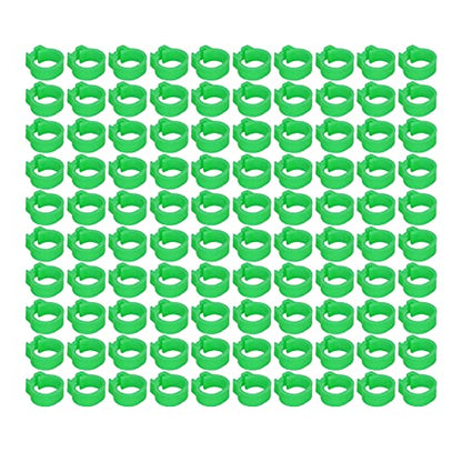 Omabeta 100PCS Reusable 8mm Pigeons Identification Leg Rings for Easy Dovecot Management and Marking, Lightweight Plastic Bands for Poultry Supplies (Green) - color: Green