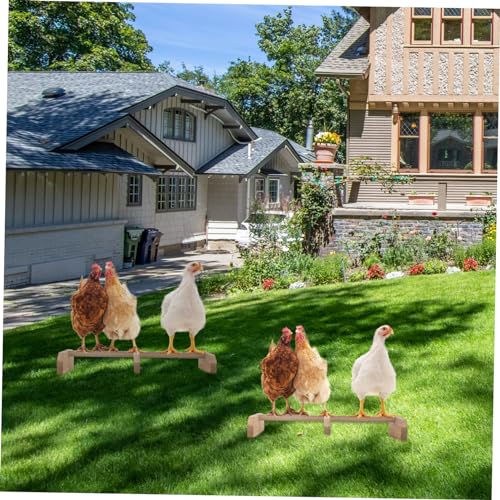 FRCOLOR 2pcs Wooden Chicken Perch Stand for Roosting Pet Supplies for Hens and Birds Promotes Comfort Leg Exercise and Relaxation Coop
