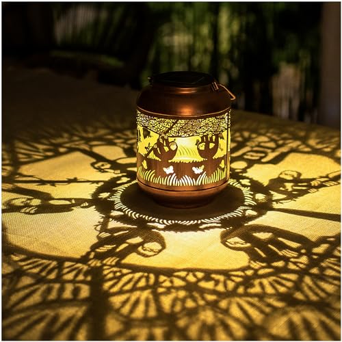 Sloth Solar Lanterns Outdoor Waterproof,Hanging Solar Lights Sloth Gifts for Women Men Metal LED Decorative Light for Yard,Patio,Lawn,Tabletop,Pathway,Landscape,Garden Decor - style: Sloth