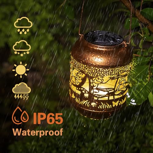 Frog Solar Lanterns Outdoor Waterproof,Hanging Solar Lights Frog Gifts for Women Men Metal LED Decorative Light for Yard,Patio,Lawn,Tabletop,Pathway,Landscape,Garden Decor - style: Frog