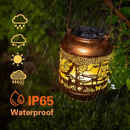 Frog Solar Lanterns Outdoor Waterproof,Hanging Solar Lights Frog Gifts for Women Men Metal LED Decorative Light for Yard,Patio,Lawn,Tabletop,Pathway,Landscape,Garden Decor - style: Frog