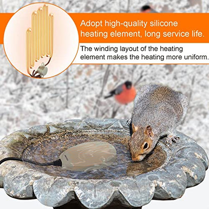 DIGITEN Birdbath Deicer Bird Bath Heater for Outdoors in Winter Thermostatically Controlled Chicken Water Heater Made of Heavy Duty Premium Cast Aluminum 60W Immersion Deicer for Garden Yard Lawn