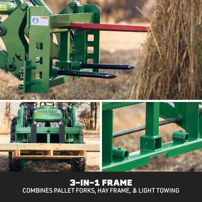 Titan Attachments Economy Series Hay Frame, C2 Hay Spear & Stabilizer Spears, Hook and Pin Mounting Style, Rated 4000 LB, 2" Receiver Hitch (43" Main Spear + 17.5" Stabilizers) - size: 43" Main Spear + 17.5" Stabilizers