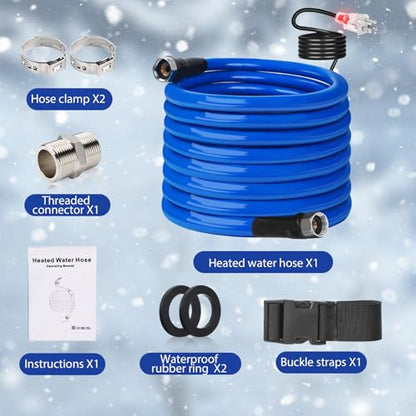 75FT Heated Water Hose for RV, Freeze Protection to -45°F, Lead-Free & BPA-Free, Safe for Campers, Gardening, Livestock, Home Use - size: 75FT
