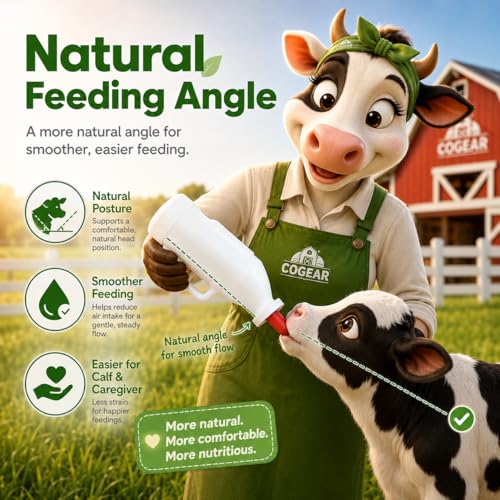 Screw Nipple Calf Feeding Device, Calf Feeding Bottle with Rubber Nipple & Cap, Handle Milk Pot Calfs Feeding Supplies (2L-Upgrade) - color: 2L-upgrade