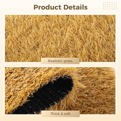 8 Pcs Chicken Nesting Box Pads, Washable Artificial Grass Mats with Feeding String Bag, Reusable Fake Turf Beddings, Indoor & Outdoor Green Rugs for Chicken Coops, 12x12 Inches