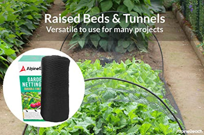 AlpineReach Garden Netting 15 x 30 ft Heavy Duty Bird Net, Deer, Plant Protection Extra Strong Woven Mesh, Reusable Kit with Zip Ties, Animal Fencing for Fruits Trees, Black - color: Black, size: 15ft x 30ft