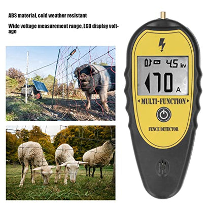 Fence Tester, Portable Electrical Fence Voltage Tester, Electrical Test Kit with Digital Multimeter,15KV LCD Screen for Livestock Farms