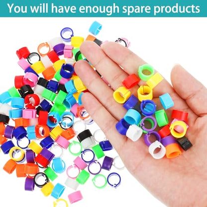300Pcs 8mm Coturnix Quail Leg Bands Baby Chick Birds Chicken Identification Bands Rings, Poultry Foot Rings Leg Band Clip-on Ring for Poultry Identification