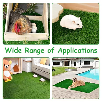 kathson 6 PCS Washable Nesting Pads for Chicken Coop, 11.8 X 23.6 in Artificial Grass Turf Rug Cuttable Chicken Coop Liner for Laying Eggs Reusable Nest Box Bedding Egg-Protecting Mats for Coops - size: 6 Pcs