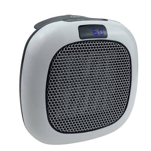Good Housekeeping Wall-Mount Indoor Mini Space Heater w/ Thermostat & Remote, 750W, White - color: White