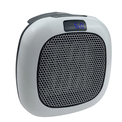 Good Housekeeping Wall-Mount Indoor Mini Space Heater w/ Thermostat & Remote, 750W, White - color: White