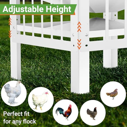 Chicken Feeder with Grille, 85LBS No Waste Chicken Feeder with 22 Ports, Powder-Coated Steel Feeder w/Waterproof Lid and Stainless Handles, 18”L x 15.1”W x 29.5”H - size: 85LBS