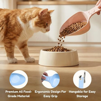 Dog Food Scoop 1 Cup, One Cup Measuring Cup, Food Grade Melamine Pet Food Measuring Scoop with 1/2&1/4 Cup Markings, Long Handle Food Scoop For Cat, Brid, Rabbit, Sturdy & Dishwasher Safe (Blue) - color: Blue
