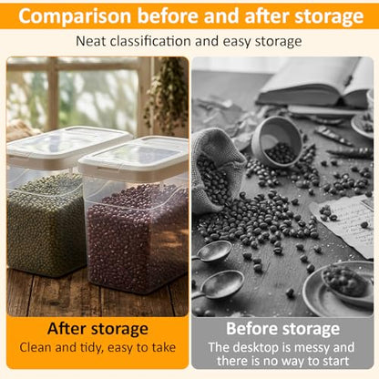 2 Pack Airtight Dog Food Storage Container, 22 Lbs Clear Pet Food Storage Bin with 2 Measuring Scoops for Pet Dog Cat Grain RiceTreat - size: 22 Lbs
