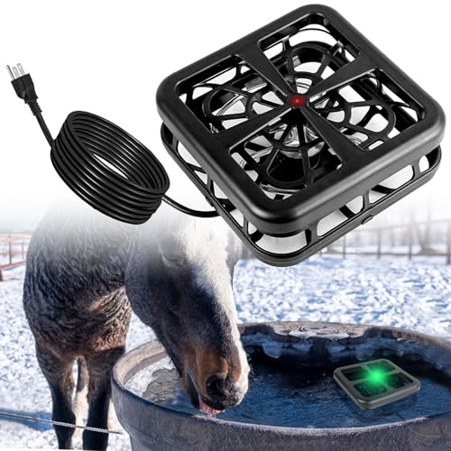 1000 Watts Floating Outdoor Pond Heater,Pond Heaters for Outdoor Ponds with Fish,Thermostatic Control Horse Water Heater with LED Indicator,Large Stock Tank De-Icer for Outdoor Winter - size: 1000 Watts