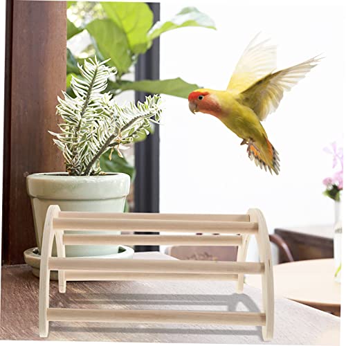 Garneck Natural Wood Chicken Perch Stand for Coop and Brooder Adjustable Chicken Toy Mirror and Stress Relief Features and Birds