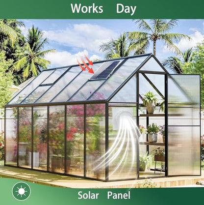 Solar Exhaust Fan, 25W Waterproof Solar Panel 8 Inch Ventilation Vent Fan for Greenhouse,Chicken Coop,Shed, Garage, Attic, Barn, Workshop Outside,14.8ft Cable - size: 25W 8" solar exhuast fan