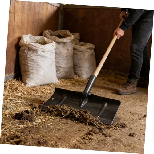 LALAFINA Livestock Cleaning Rake and Manual Manure Scraper for Barns and Stalls, 40cm Poultry Waste Removal Tool for Farm and Garden Animal Waste Maintenance