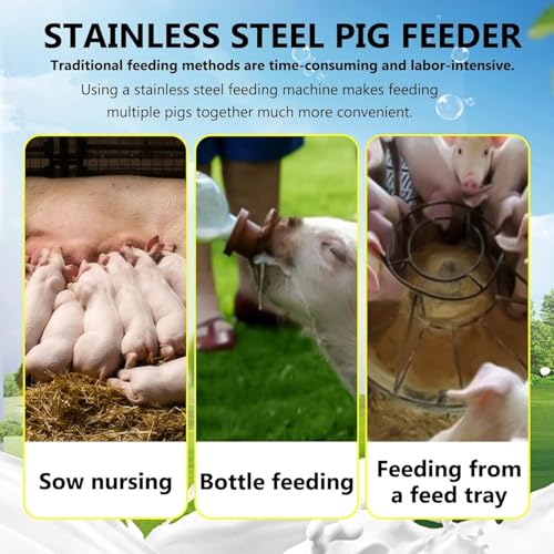 Automatic Piglet Feeder Machine with Sound Simulation, Double-Sided Sile Nipples, 10 Nipples for Efficient Milk Feeding and Lactation Support for Healthy Growing Piglets - size: 14Nipples