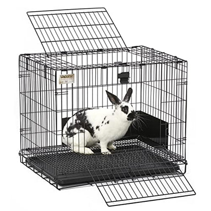 MidWest Homes for Pets Small Wabbitat Rabbit Cage, Grid Mesh Floor, Removable Tray, Top & Front Door Access, Rust Resistant Finish, No Tools Required - size: 25.0"L x 19.0"W x 20.0"H