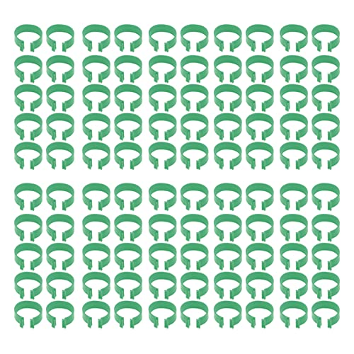 HERCHR Adjustable Chicken Leg Rings,100 Pcs Green Numbered Chicken Identification Leg Bands,Poultry Feet Ring Open Type Buckle Breeding Chicken Duck Goose Foot Ring Chicken Accessory (25mm) - size: 25mm