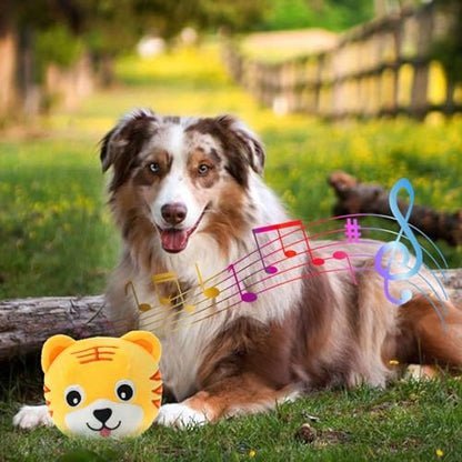 Active Moving Pet Plush Toy, Interactive Dog Toys Pet Bouncing Balls, USB Rechargeable Interactive Washable Cartoon Pig Plush Sound Electronic Dog Toy, Small Cute Squeaky Pig Dog Toy (Tiger) - color: Tiger