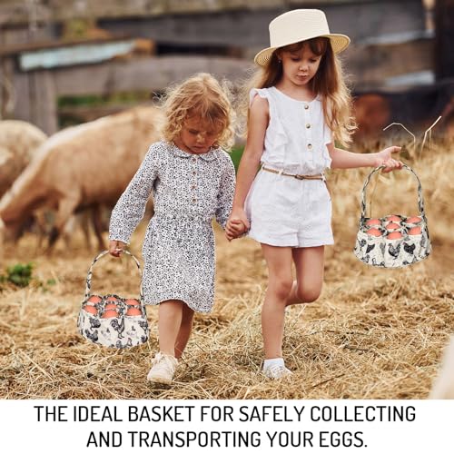 JarThenaAMCS 2Pcs Egg Bags with 7 Pouches Egg Collecting Basket Canvas Eggs Gathering Bags for Farmhouse Garden Coop Hen Chicken Duck Goose Eggs Storage, 8 x 2.6 Inch