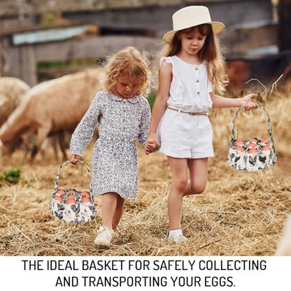 JarThenaAMCS 2Pcs Egg Bags with 7 Pouches Egg Collecting Basket Canvas Eggs Gathering Bags for Farmhouse Garden Coop Hen Chicken Duck Goose Eggs Storage, 8 x 2.6 Inch