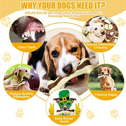 Sosation 6 Pcs Dog Toys for Aggressive Chewers Christmas Nylon Beef Flavor Bones Tough Puppy Teething Toys Puppy Chew Bones for Large Medium Small Breed Dogs Puppies(Large) - size: Large