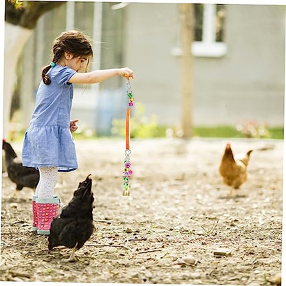 Totority Hanging Rooster Mirror Toy for Chickens Durable Pet Cage Accessory for Fun and Entertainment Gardens and Farms for Birds and Livestock