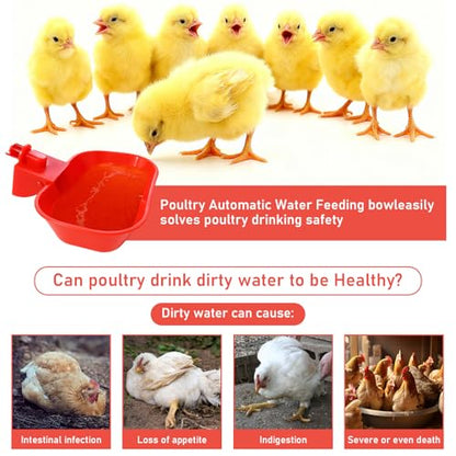 XL Chicken Waterer Cups – 4 Pack Large Automatic Chicken Water Cups for Chicken Coop & Chicken Coop Accessories, Ducks, Geese & Turkeys