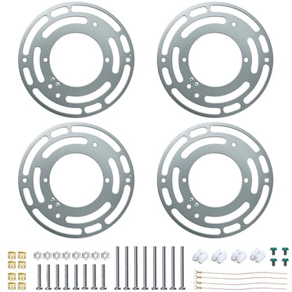 Universal Lighting Fixture Mounting Bracket Kit, 4 Inches Heavy Duty Round Crossbar for Chandelier, Pendant, Wall Lamp and Ceiling Fan (4 Pack) - size: 4 Pack