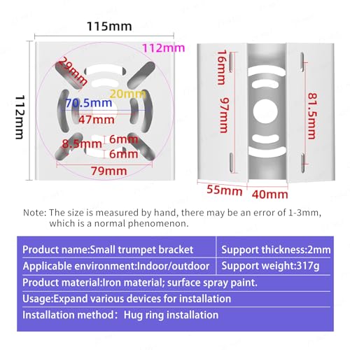 Universal Vertical Pole Mount for Security Camera, White | Solid Metal Bracket with 2 Loops, Suitable for CCTV Cameras LED Wall/Stage Lights Solar Panels, Pole Brackets