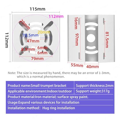 Universal Vertical Pole Mount for Security Camera, White | Solid Metal Bracket with 2 Loops, Suitable for CCTV Cameras LED Wall/Stage Lights Solar Panels, Pole Brackets