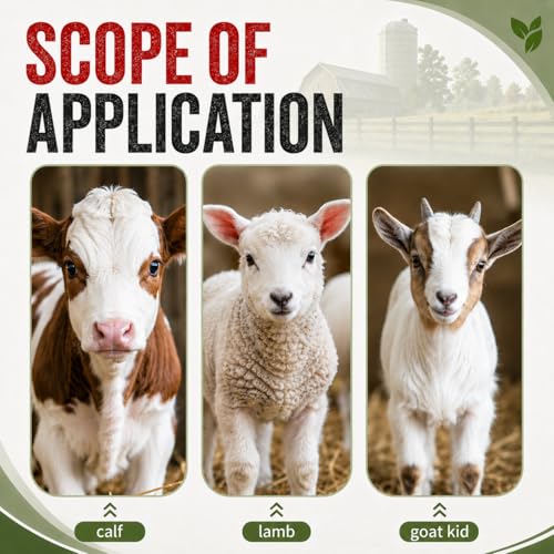 Calf Feeding Bottle 2 Quart with Screw Nipple, Livestock Nursing Bottle Kit with 4 Extra Rubber Nipples & Long Cleaning Brush, Easy-Grip Milk Bottle for Calves, Lambs, Goat Kids, Farm Feeding Supplies