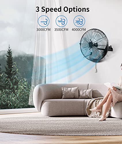 BEESTAR 18 inch High Velocity Wall Mount Fan,Industrial Fan with 3 Speed Commercial Ventilation,Easy Operation and 270 Degree Tilting,Metal Fan for Warehouse,Greenhouse, Workshop and Basement - style: 18 INCH