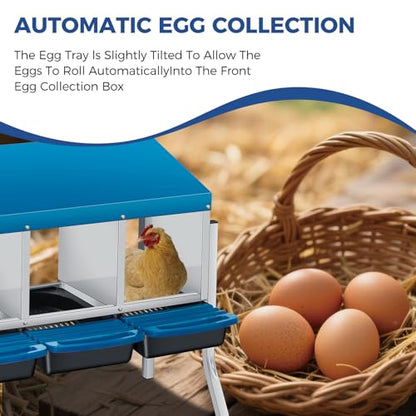 Chicken Nesting Boxes with Cleanable Pull-Out Trays, 3-Hole Wall Mount Roll Away Nest for Easy Cleaning & Egg Collection - size: 3 holes with legs