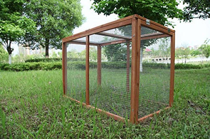 GOJOOASIS 40" Chicken Run Outdoor Wooden Chicken Coop Hen House Poultry Cage w/Wire Fence Indoor and Outdoor Use (B) - size: B