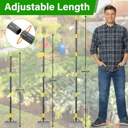 Weed Scraper Tool for Driveway Cracks, Long Handle Floor Scraper for Removing Weeds, Moss & Dirt, Heavy Duty Rustproof Metal Blade, Stand-Up Weeder for Sidewalk, Patio & Lawn Edging