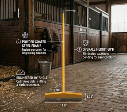 FarmTek Livestock Hoe w/Blade - 60 Inch Handle (Stainless Steel) | Heavy-Duty Blade, 60-Degree Angled Scraper, Professional Stall Sanitation, Corrosion-Resistant Build