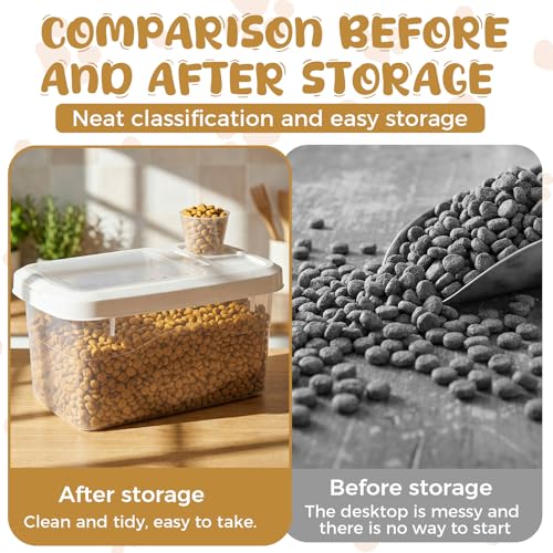 2 Pack Airtight Dog Food Storage Container, 16.5 Lbs Clear Pet Food Storage Bin with 2 Measuring Scoops for Pet Dog Cat Rice Grain Treat - size: 16.5 Lbs