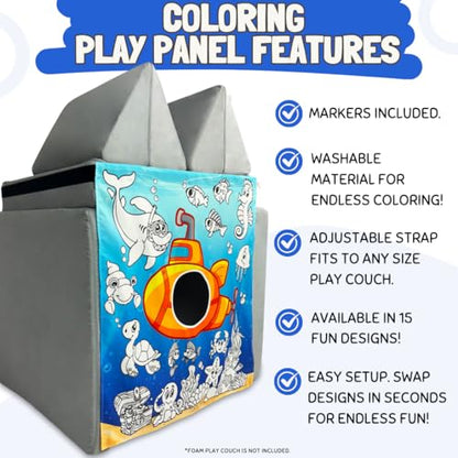 Couch Swag Play Panel for Childrens Foam Sofa Kids Couch (Underwater) - style: Underwater - Coloring Panel