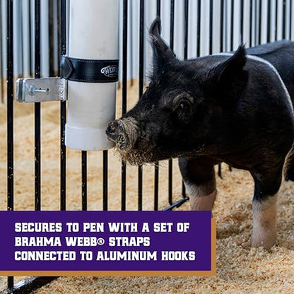Weaver Livestock Vertical Pig Waterer with Steel Nipples, Straps for Easy Mounting, Hog Waterer Kit for all Pen Sizes