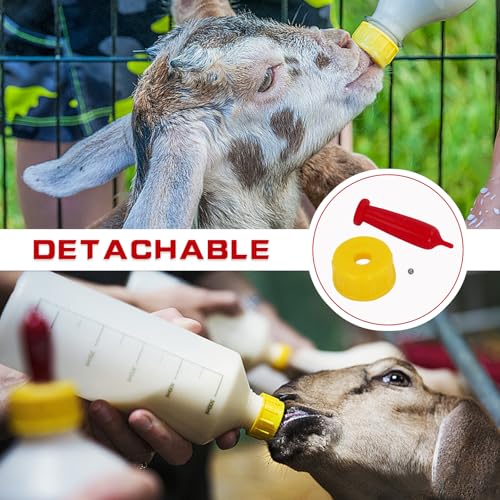 20-PCS Goat Nipples Nipple Soft Rubber Pacifier for Feeding Pup Foal Calf Small Animal Screw On Sprite Coke Soda Bottle (Yellow) - color: yellow