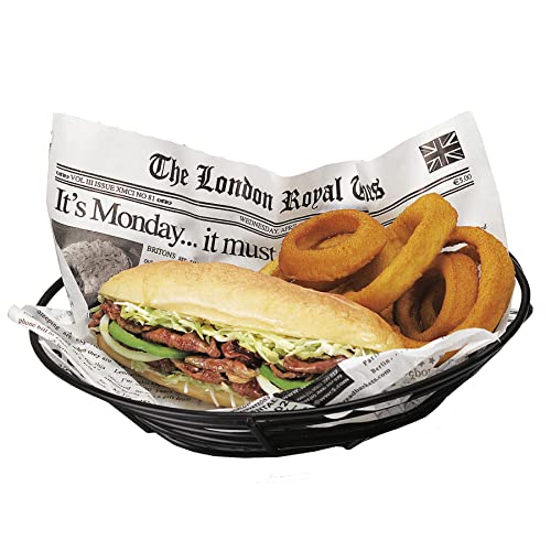 G.E.T. 4-38814 Black Oval Metal Wire Basket Iron Powder Coated Wire Baskets Collection - color: Black, size: 11" x 8", style: Modern