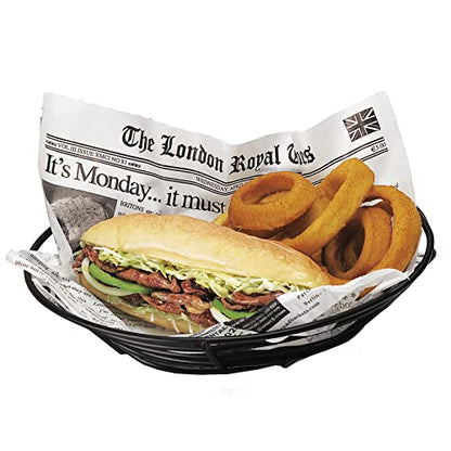 G.E.T. 4-38814 Black Oval Metal Wire Basket Iron Powder Coated Wire Baskets Collection - color: Black, size: 11" x 8", style: Modern