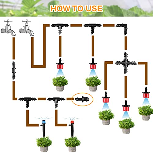 Gardrip Drip Irrigation End Plug: 120 Pack Barbed End Cap Irrigation Parts Fit for 1/4 Inch Drip Tubing Line Closure for Garden Lawn System - color: Plug-120P