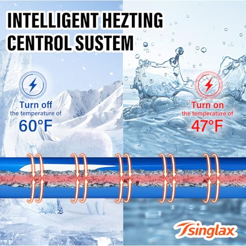 100FT Heated Water Hose for Rv,-45 ℉ Antifreeze Heated Drinking Garden Water Hose,Lead-Free & BPA-Free, Rv Freshwater Hoses with Fittings, Rv Accessories - size: 100FT